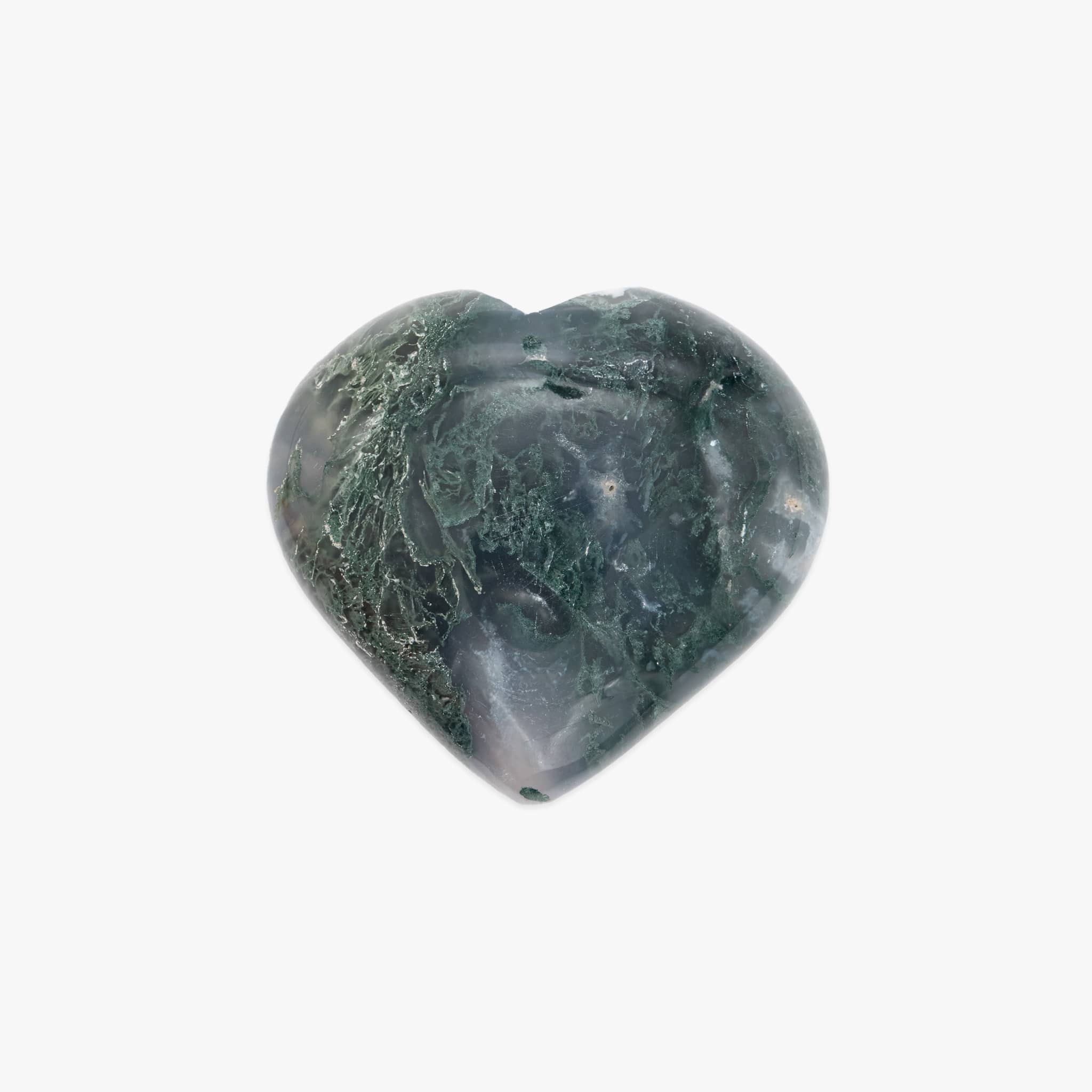 Coeur poli en pierre Agate Mousse - SLOYA